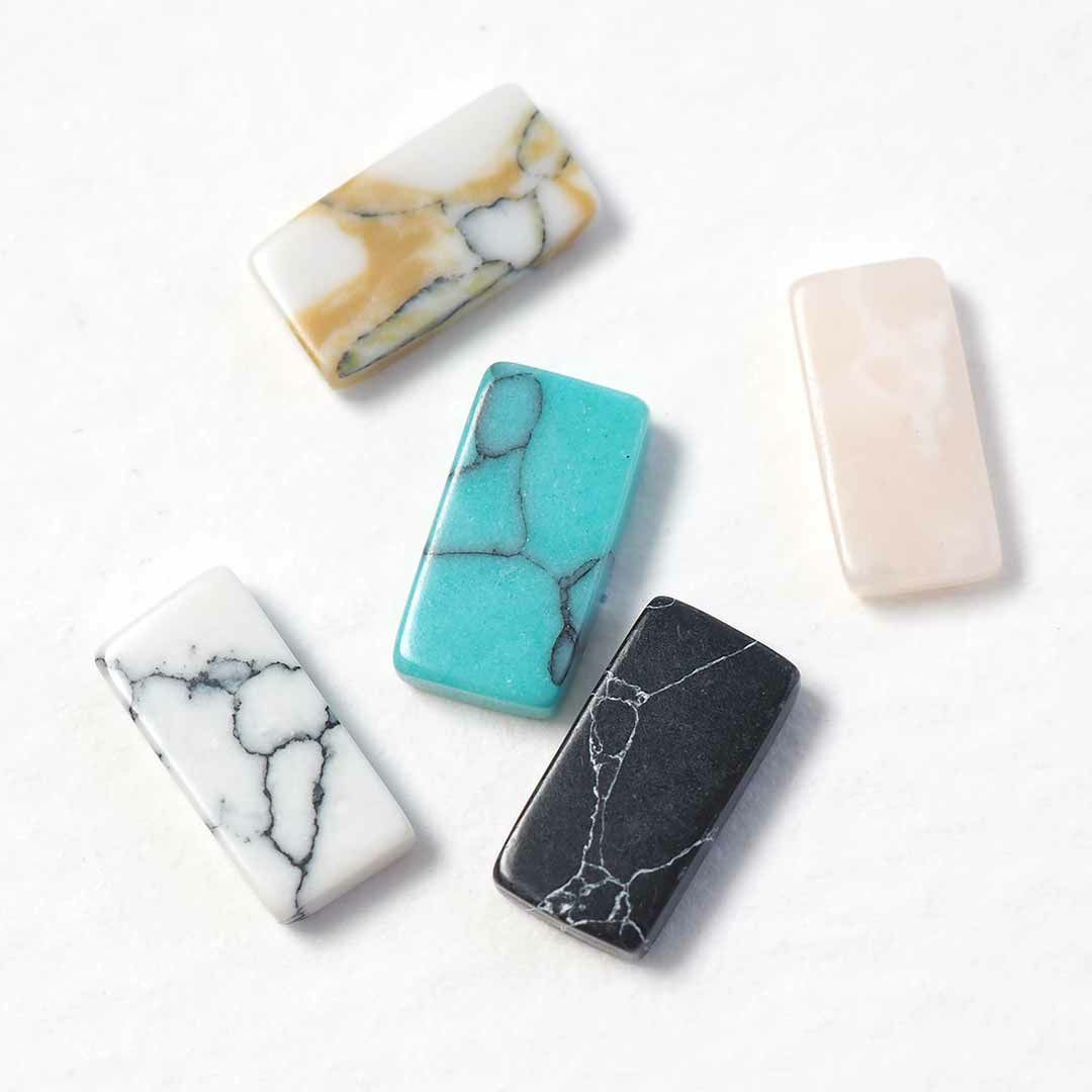 天然石 レクタングル  約4.0×7.0mm 4個入り