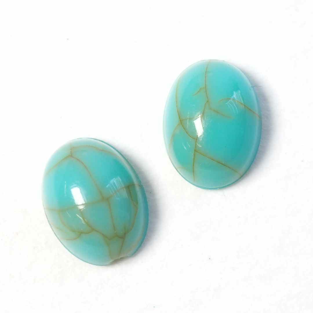 天然石風  オーバル  ターコイズ ストーン 約6.0×8.0mm 4個入り