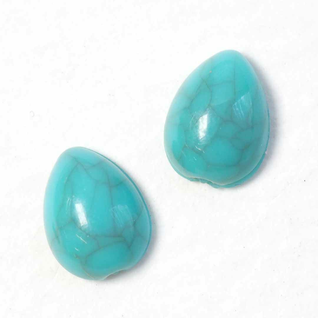 天然石風 ドロップ ターコイズ ストーン 約6.0×8.0mm 4個入り