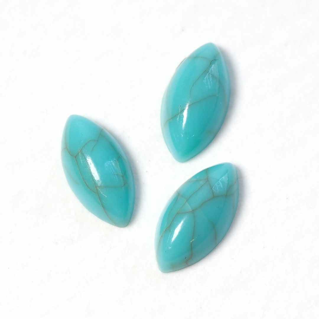 天然石風 リーフ ターコイズ ストーン 約4.0×8.0mm 4個入り
