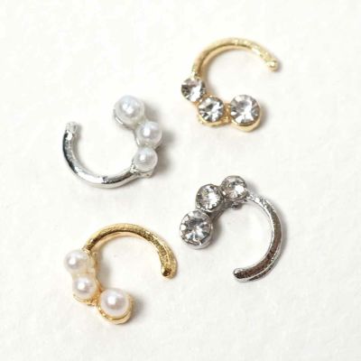 ビジュー デザイン パール ストーン  U 約5.0×5.0mm 4個入り