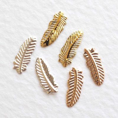 メタルパーツ フェザー 約3.0×8.0mm 約25個入り