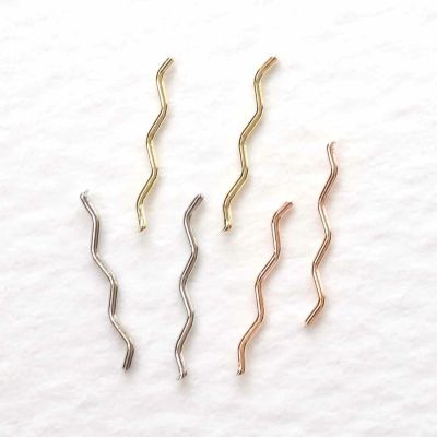 メタルパーツ シンプルウェーブスティック  約0.5×9.5mm 約25個入り