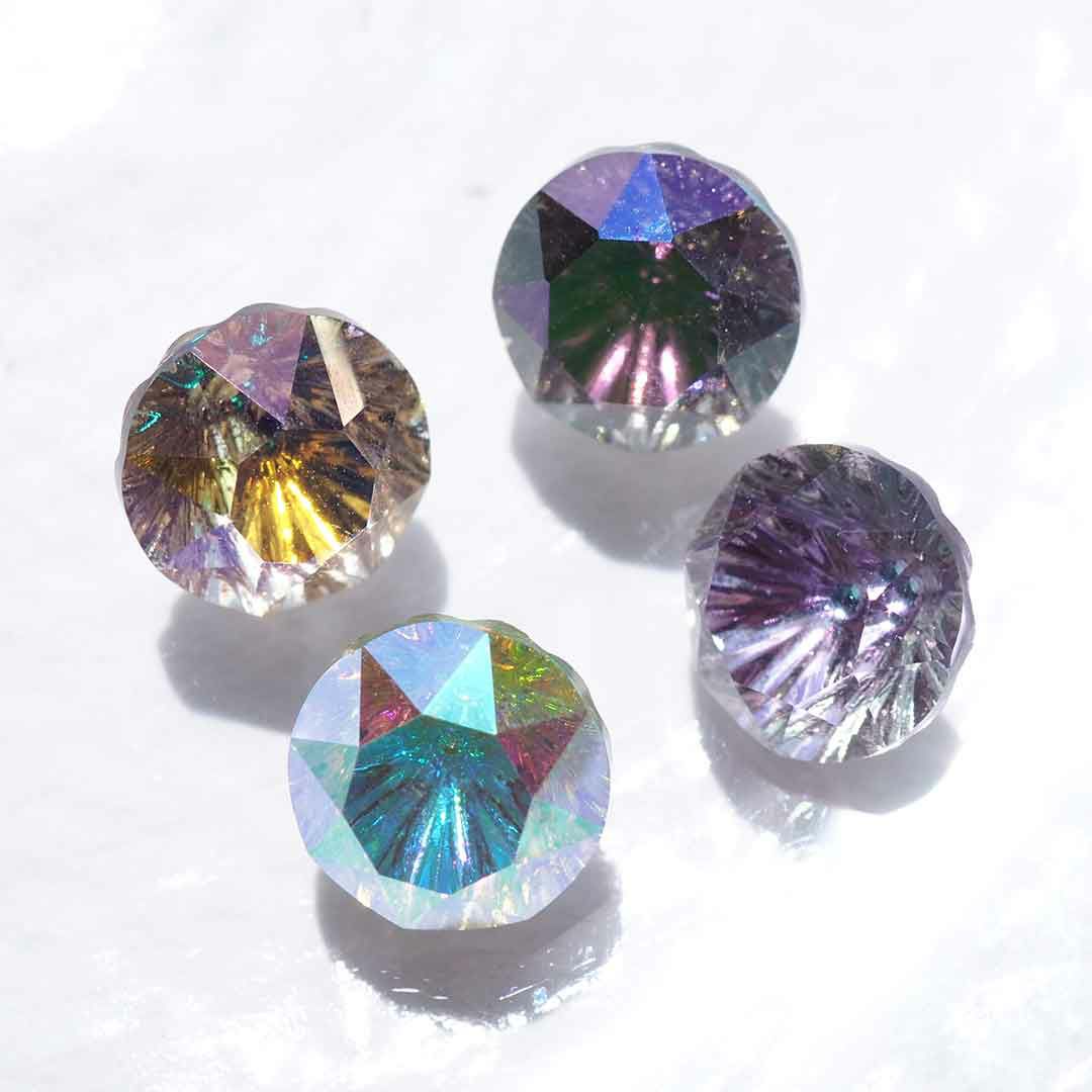 デザイン ガラスラインストーン Vカット 約8.0mm 3個入り