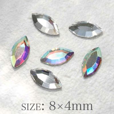 プレシオサ ナベット フラットバック 約8.0×4.0mm 3個入り