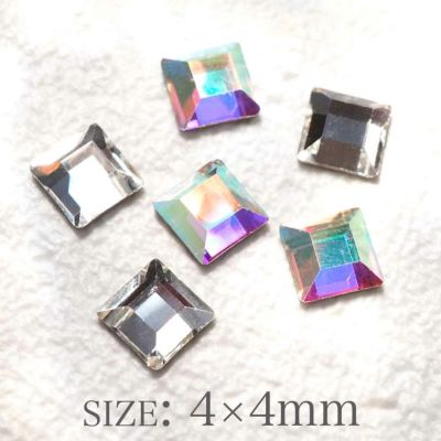 プレシオサ スクエア フラットバック 約4.0×4.0mm 3個入り