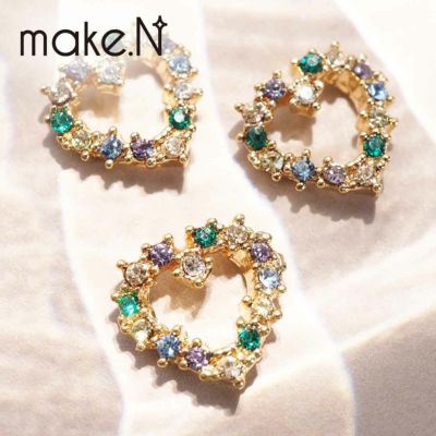 ビジューカラフルハート　カーブ付き　約8.0×8.0mm 1個入り BLAZE×make.N