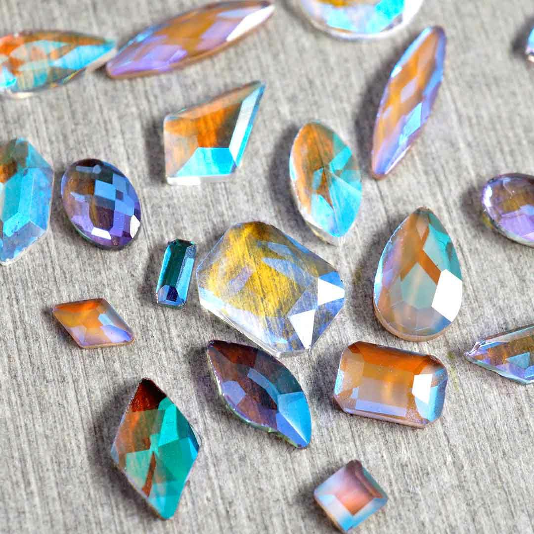 オーロラストーンミックス　フラットバック　約24個入り