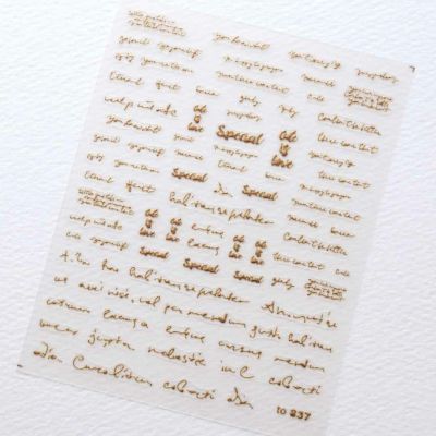 【SAEL　550円→385円】 英文字シール　ブラウンゴールド