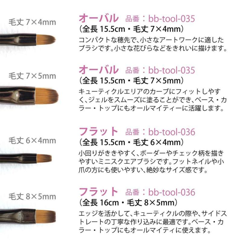 ジェルネイルブラシ フラット キャップ付き | BLAZE【ブレイズ